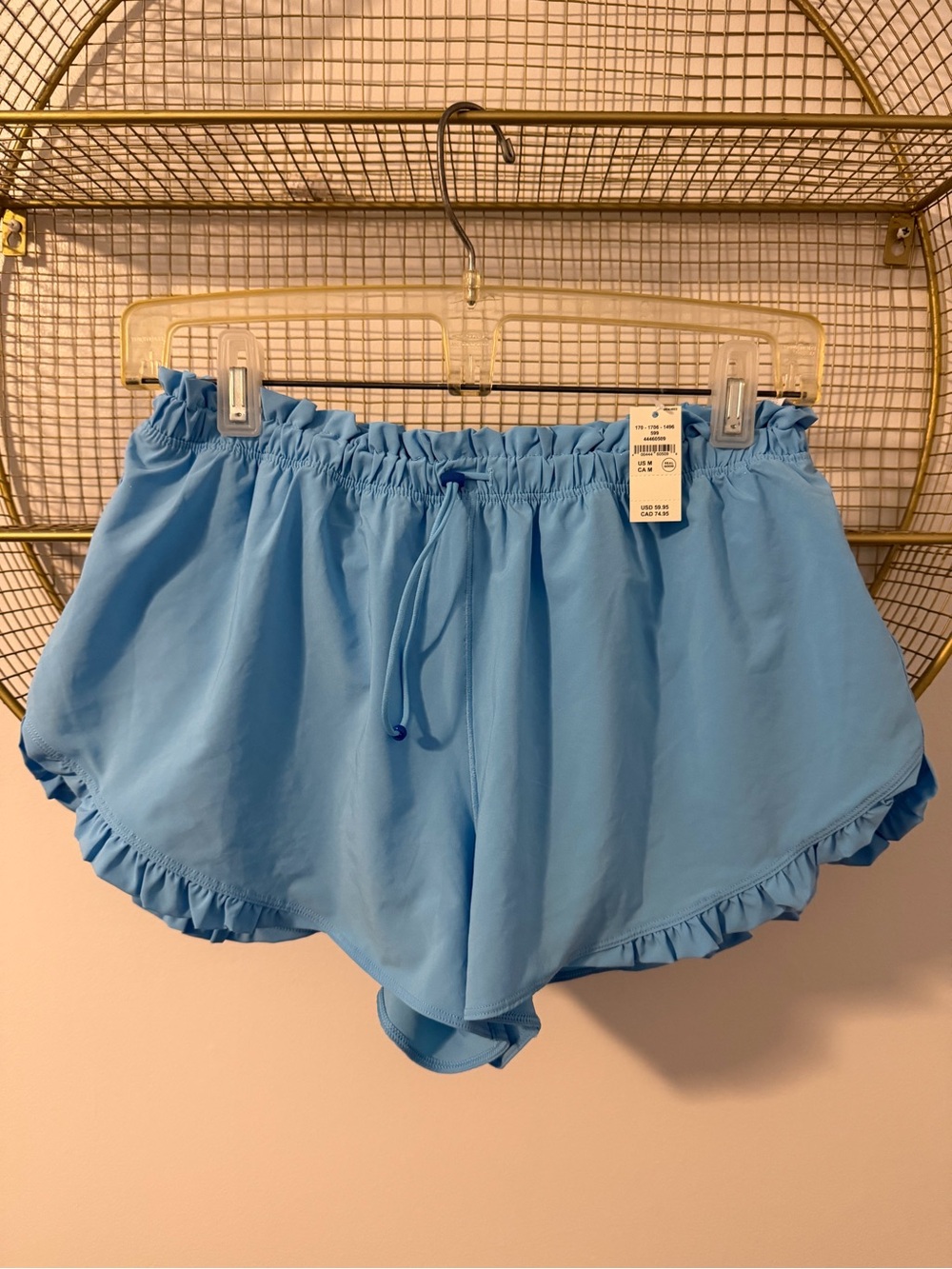 NWT Aerie OFFLINE 2" Ruffle Hot Stuff Short Moody Blues Medium